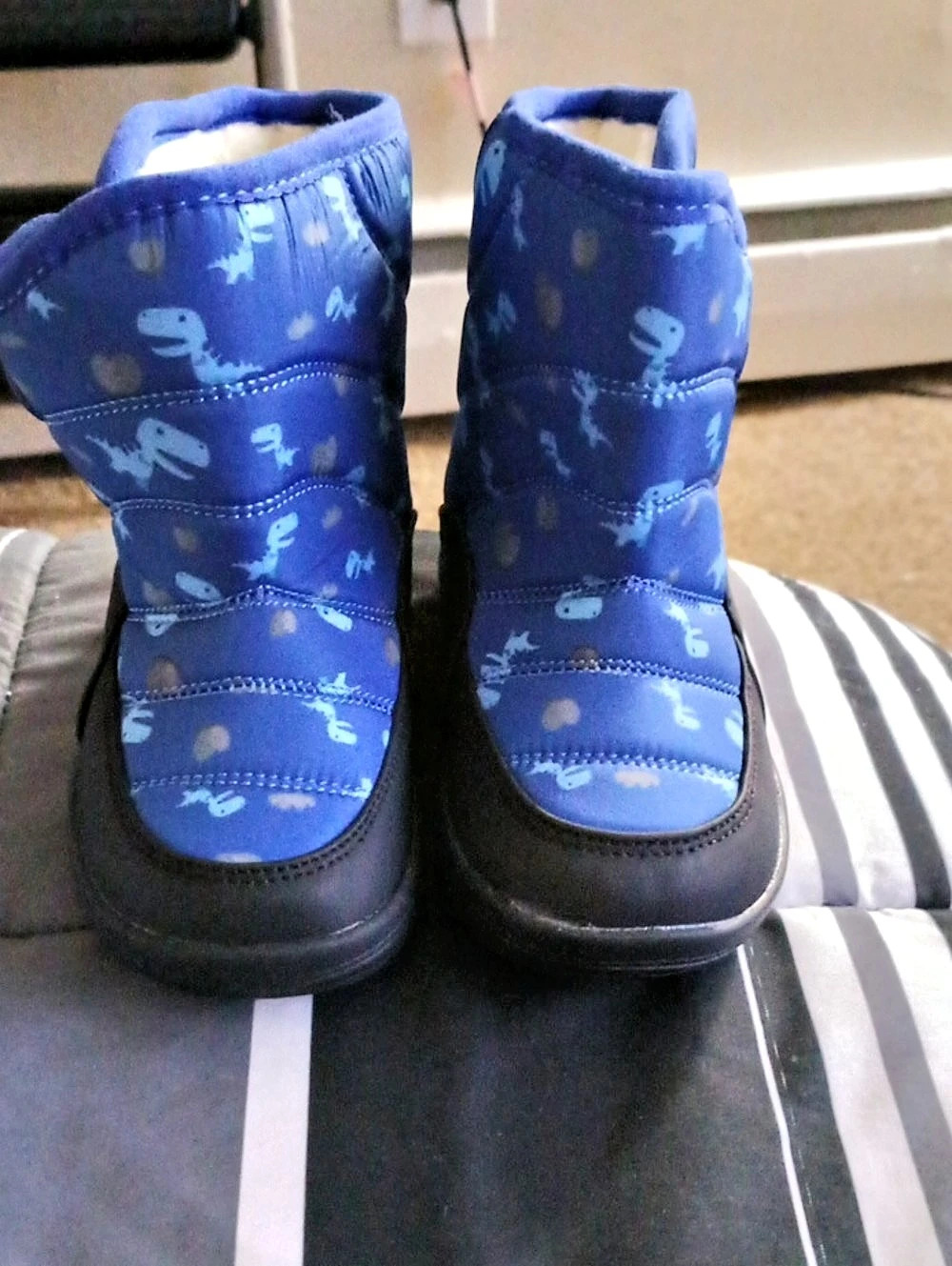 The Children's Place Toddler Boys Dino Snow Boots Blue & Black
